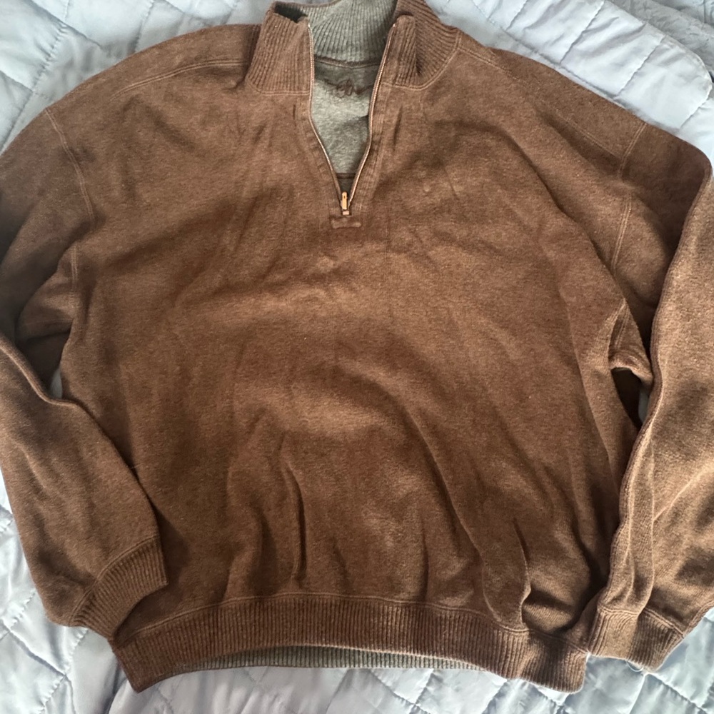 Tommy Bahama Men's Brown Zip-Up Sweater